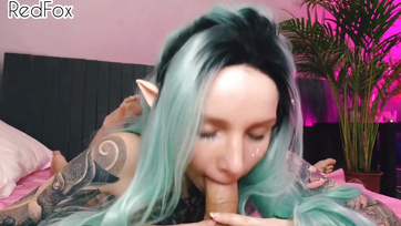 Inked Teen Slickly Tugs on the Cock