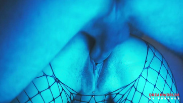 Naughty Babe in Fishnet Stockings Begging to Get Her Muff Pounded