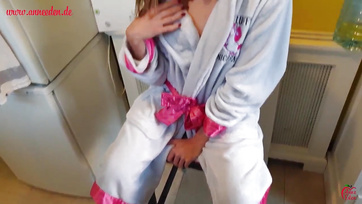 Riding His Cock Wakes Teen Cutie's Mouth Up