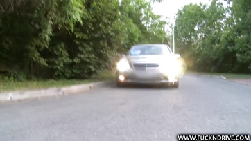 Blonde Babe Fondles Giant Cock in Car - Hot Masturbation Session