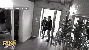 Naughty Teens Share a Married Guy During the Holidays