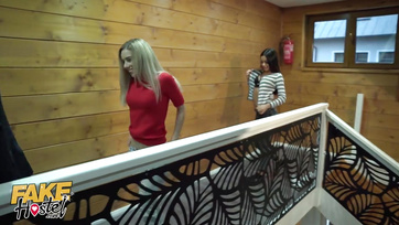 Naughty Teens Share a Married Guy During the Holidays