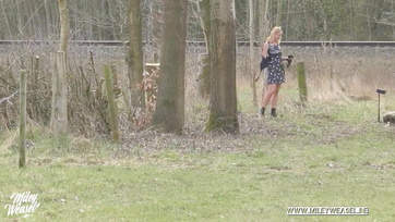 Tied to a Tree: Cute Girl Gets Hard Fuck in the Park