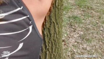 Tied to a Tree: Cute Girl Gets Hard Fuck in the Park