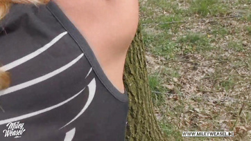 Tied to a Tree: Cute Girl Gets Hard Fuck in the Park