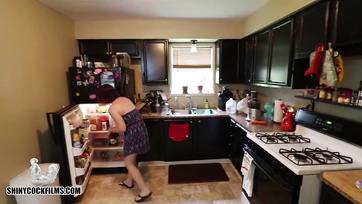 Hungry Stepson Strokes Stepmom's Cock-Hungry Son