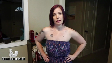 Hungry Stepson Strokes Stepmom's Cock-Hungry Son