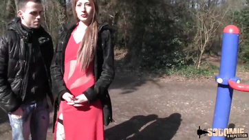Mile-High Stewardess Gets Fucked in the Park and at Home