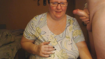 Stepmom Sucks Her Stepbrother's Cock Slowly - Big Tits Mom