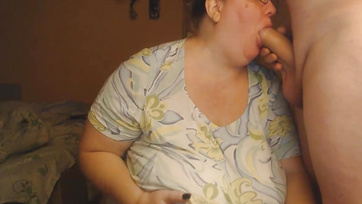Stepmom Sucks Her Stepbrother's Cock Slowly - Big Tits Mom