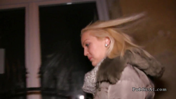 Blonde Hungarian Babe Sucks Cock on the Rooftop