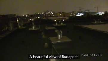 Blonde Hungarian Babe Sucks Cock on the Rooftop