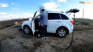 After fucking his girl, she pegged his ass with a strap-on dildo