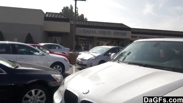 Blonde Babe Gets Fingered and Fucked in a BMW