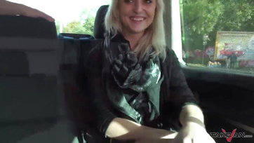 Blonde Beauty Rides the Mechanic in a Moving Vehicle