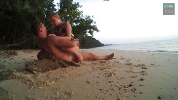 Fucking a Young Blonde by the Seaside After Catching Her Masturbating