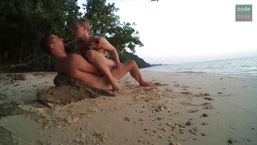 Fucking a Young Blonde by the Seaside After Catching Her Masturbating