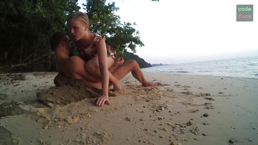 Fucking a Young Blonde by the Seaside After Catching Her Masturbating