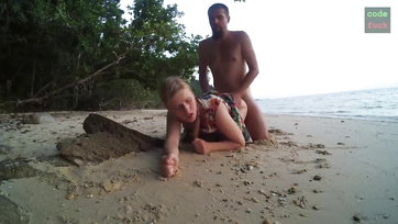 Fucking a Young Blonde by the Seaside After Catching Her Masturbating