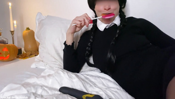 Petite Babe Rides Boyfriend's Cock in Black Lingerie After Masturbation