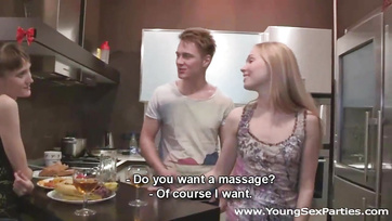 Young Amateur Couples Swing Together in a Foursome